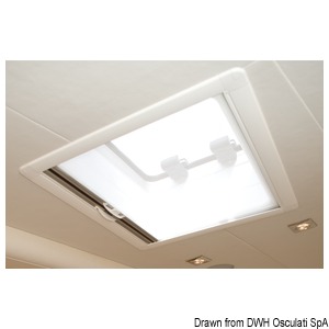 Roller blackout blind and flyscreen DOMETIC Recessed SkyScreen – recessed installation to fit flush into the headlining of the cabin